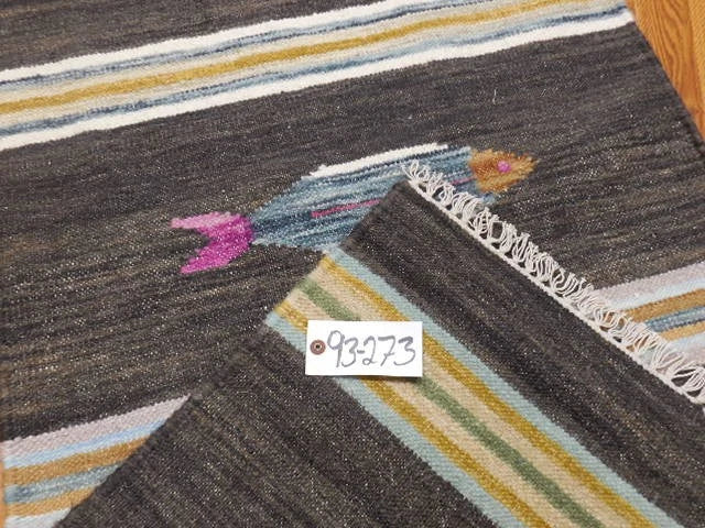 2.7' x 8' Ft. Fun Colorful Fish Design Turkish Kilim Hand Knotted Wool Rug / Runner - BR3006