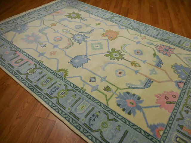 6' x 9' Ft. Turkish Bohemian Oushak Contemporary Hand Knotted Wool Rug - BR468