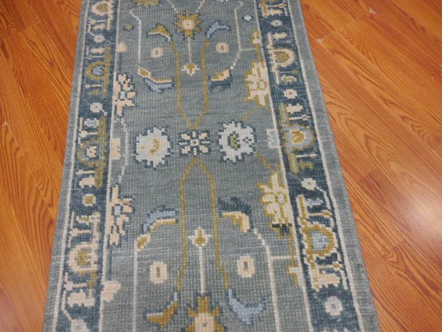 2.2’ x 8' Ft. Contemporary Turkish Oushak Bohemian Hand Knotted Wool Runner / Rug - BR3023