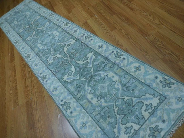 2.5’ x 10' Ft. Contemporary Turkish Oushak Bohemian Hand Knotted Wool Runner / Rug - BR3025