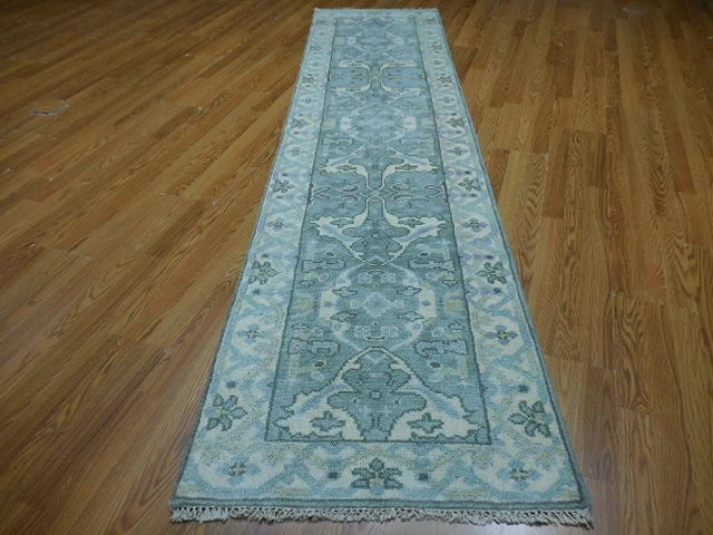 2.5’ x 10' Ft. Contemporary Turkish Oushak Bohemian Hand Knotted Wool Runner / Rug - BR3025