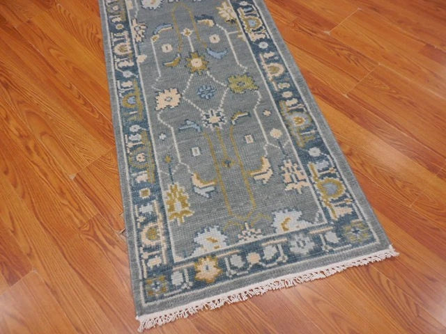 2.2’ x 8' Ft. Contemporary Turkish Oushak Bohemian Hand Knotted Wool Runner / Rug - BR3023