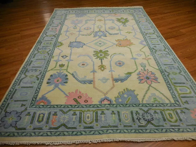 6' x 9' Ft. Turkish Bohemian Oushak Contemporary Hand Knotted Wool Rug - BR468