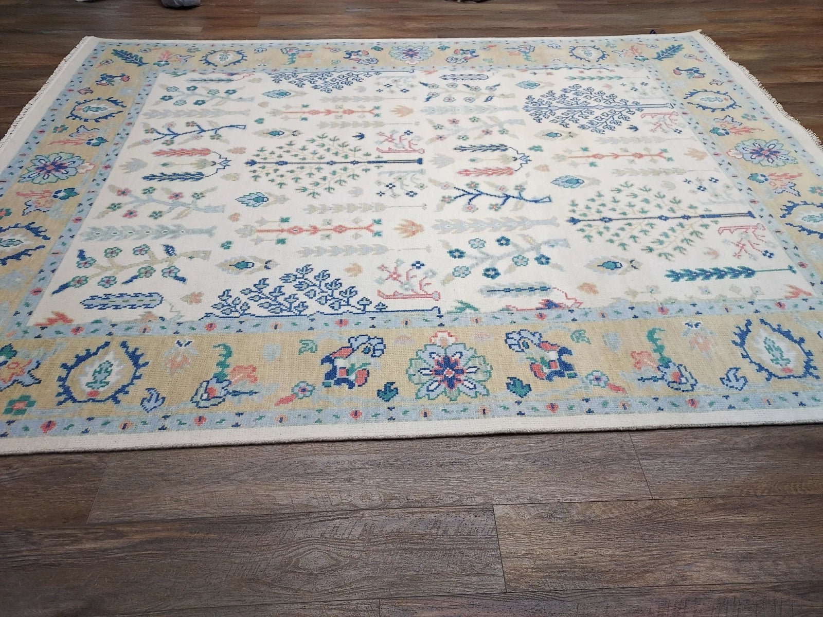 8' x 10' Ft. Turkish Bohemian Oushak Contemporary Hand Knotted Wool Rug - BR2511