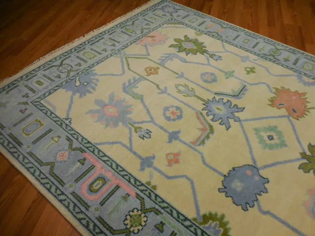 6' x 9' Ft. Turkish Bohemian Oushak Contemporary Hand Knotted Wool Rug - BR468