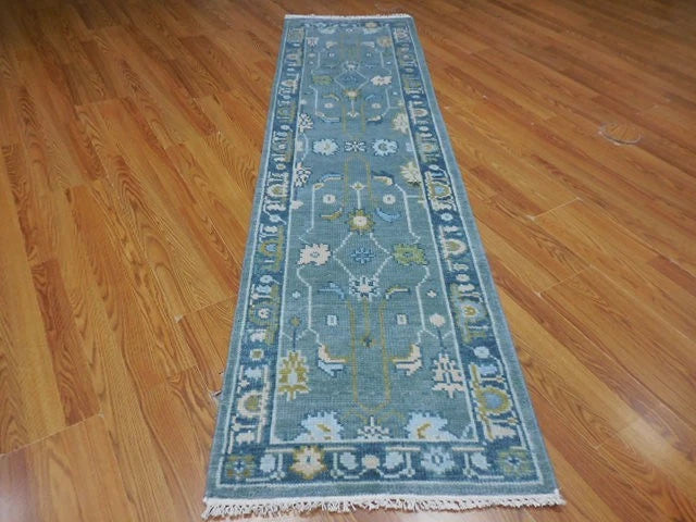 2.2’ x 8' Ft. Contemporary Turkish Oushak Bohemian Hand Knotted Wool Runner / Rug - BR3023