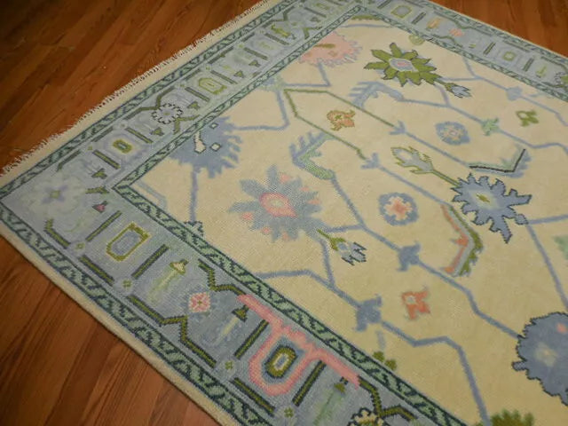 6' x 9' Ft. Turkish Bohemian Oushak Contemporary Hand Knotted Wool Rug - BR468