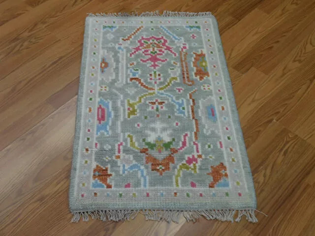 2' x 3' Ft. Turkish Bohemian Oushak Contemporary Hand Knotted Wool Rug - BR469
