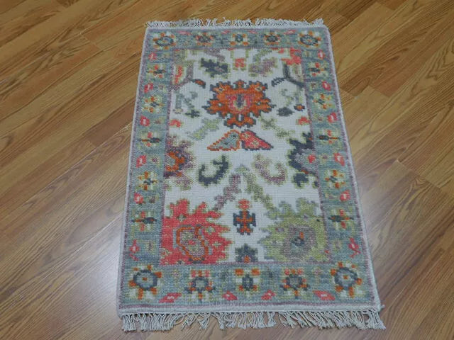 2' x 3' Ft. Turkish Bohemian Oushak Contemporary Hand Knotted Wool Rug - BR460