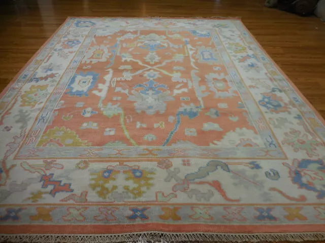 10' x 8' Turkish Bohemian Oushak / Ushak Contemporary Hand Knotted Area Rug - BR457