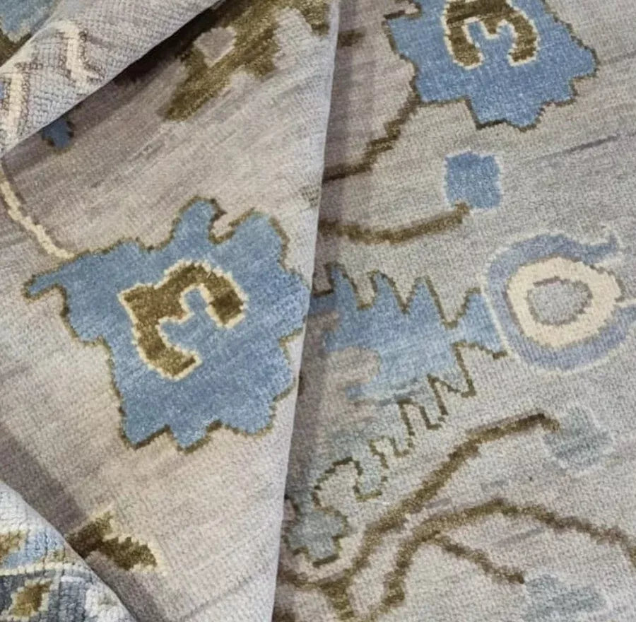 6' x 3' Ft. Handmade Turkish Oushak Pastels with Bluish Gray Small area rug - BR455