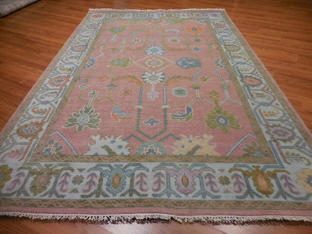 9' x 6' Turkish Bohemian Oushak / Ushak Contemporary Hand Knotted Area Rug - BR456