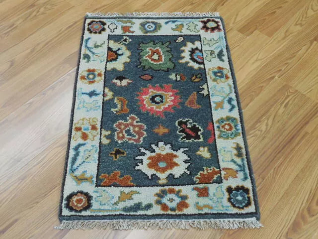 2' x 3' Ft. Turkish Bohemian Oushak Contemporary Hand Knotted Wool Rug - BR470