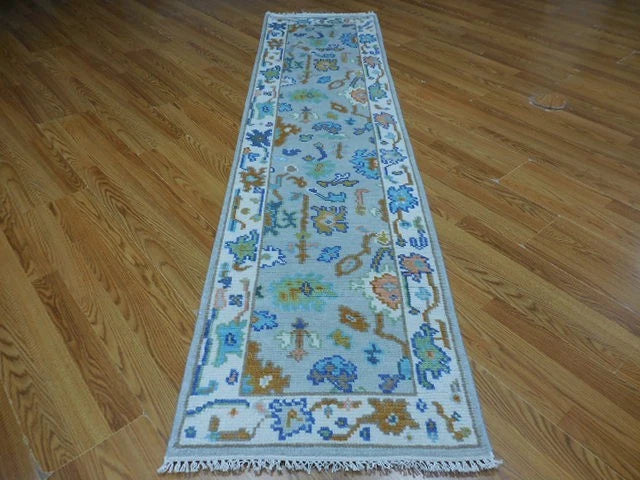 2' x 8' Ft. Contemporary Turkish Bohemian Oushak Hand Knotted Wool Runner / Rug - BR3072