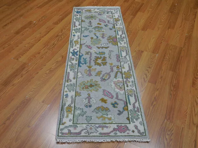 2' x 6.2' Ft. Turkish Bohemian Oushak Contemporary Hand Knotted Wool Runner Rug - BR461