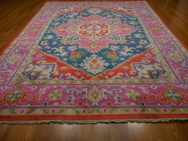 8' x 10' Ft. Contemporary Turkish Oushak Bohemian Hand Knotted Wool Rug - BR3012
