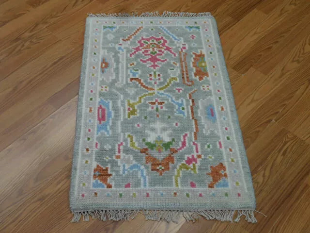 2' x 3' Ft. Turkish Bohemian Oushak Contemporary Hand Knotted Wool Rug - BR469