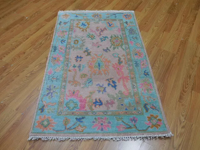 3' x 5' Ft. Turkish Bohemian Oushak Contemporary Hand Knotted Wool Rug - BR463