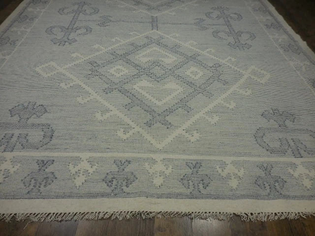 9' x 12' Turkish Oushak Bohemian Flat Weave Hand Knotted Wool Rug - BR2522