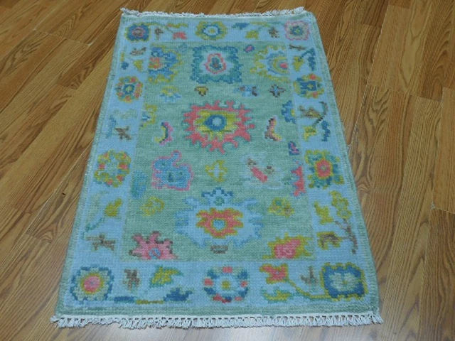 2’ x 3’ Ft. Contemporary Turkish Oushak Bohemian Hand Knotted Wool Small Area Rug - BR2670
