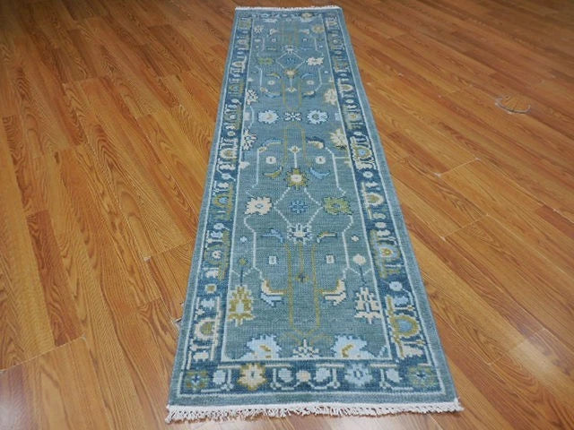 2.2’ x 8' Ft. Contemporary Turkish Oushak Bohemian Hand Knotted Wool Runner / Rug - BR3023