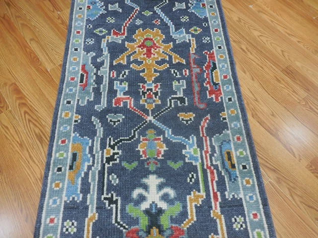2.7' x 6' Ft. Contemporary Turkish Bohemian Oushak Hand Knotted Wool Runner / Rug - BR3062