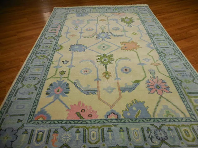 6' x 9' Ft. Turkish Bohemian Oushak Contemporary Hand Knotted Wool Rug - BR468