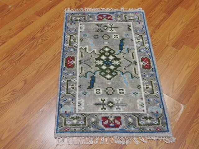 2' x 3' Ft. Turkish Bohemian Oushak Contemporary Hand Knotted Wool Rug - BR464