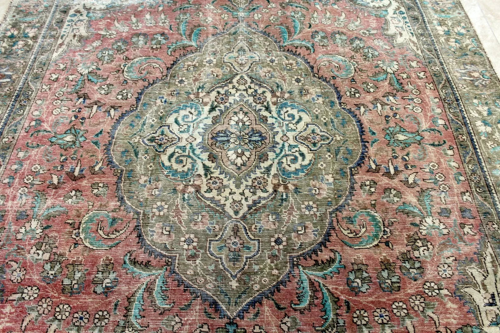 10' x 8' Ft. Elegant Antique Persian Tabriz Hand Knotted Wool Large Area Rug BR125