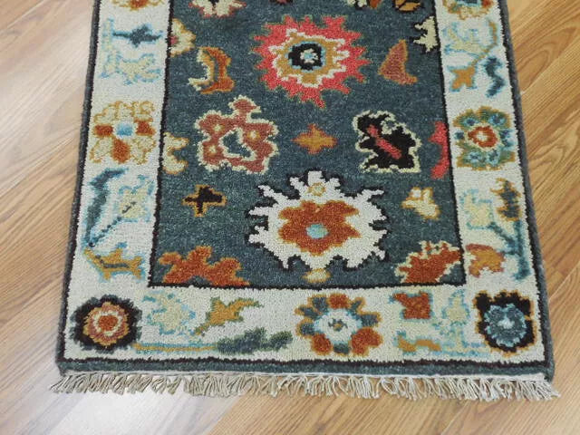 2' x 3' Ft. Turkish Bohemian Oushak Contemporary Hand Knotted Wool Rug - BR470