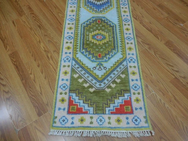 2' x 8' Ft. Contemporary Turkish Bohemian Oushak Hand Knotted Wool Runner / Rug - BR3061