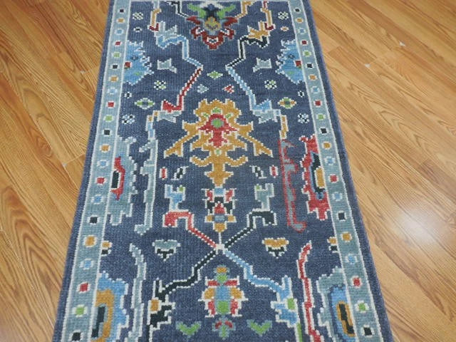 2.7' x 6' Ft. Contemporary Turkish Bohemian Oushak Hand Knotted Wool Runner / Rug - BR3062