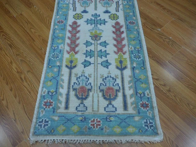 2.5' x 6' Ft. Contemporary Turkish Bohemian Oushak Hand Knotted Wool Runner / Rug - BR3070