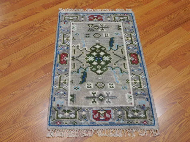 2' x 3' Ft. Turkish Bohemian Oushak Contemporary Hand Knotted Wool Rug - BR459