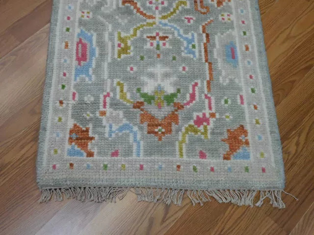 2' x 3' Ft. Turkish Bohemian Oushak Contemporary Hand Knotted Wool Rug - BR469