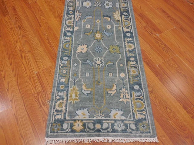 2.2’ x 8' Ft. Contemporary Turkish Oushak Bohemian Hand Knotted Wool Runner / Rug - BR3023