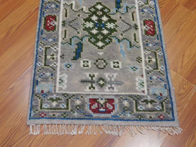 2' x 3' Ft. Turkish Bohemian Oushak Contemporary Hand Knotted Wool Rug - BR464