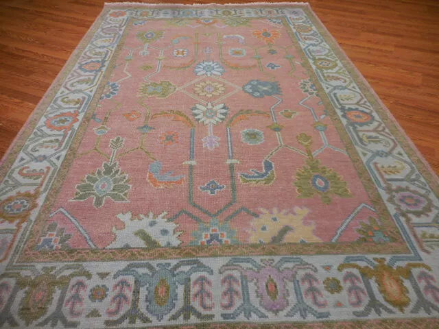 9' x 6' Turkish Bohemian Oushak / Ushak Contemporary Hand Knotted Area Rug - BR456