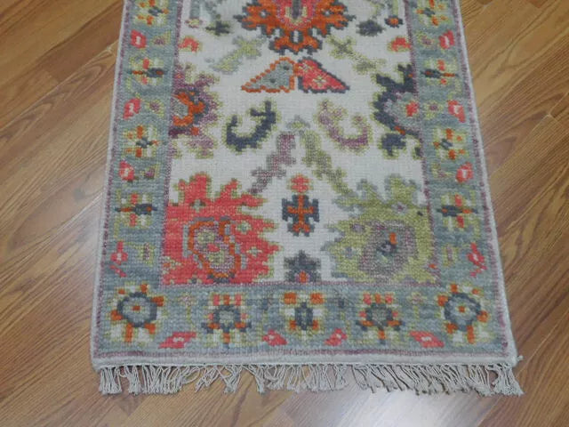 2' x 3' Ft. Turkish Bohemian Oushak Contemporary Hand Knotted Wool Rug - BR460