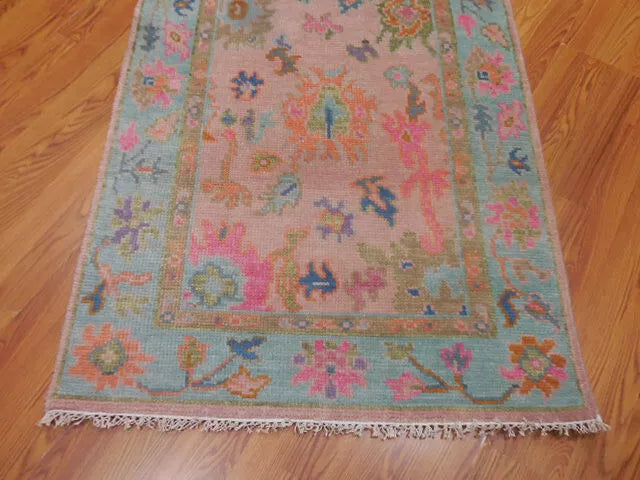 3' x 5' Ft. Turkish Bohemian Oushak Contemporary Hand Knotted Wool Rug - BR463
