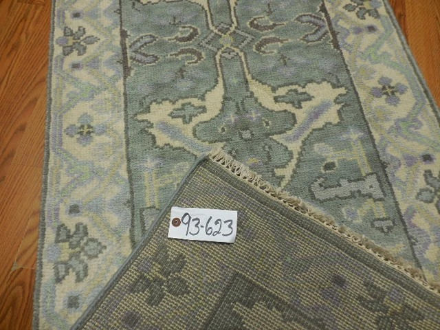 2.5’ x 10' Ft. Contemporary Turkish Oushak Bohemian Hand Knotted Wool Runner / Rug - BR3025
