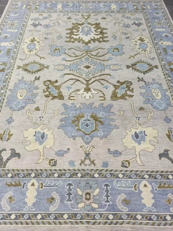 6' x 3' Ft. Handmade Turkish Oushak Pastels with Bluish Gray Small area rug - BR455