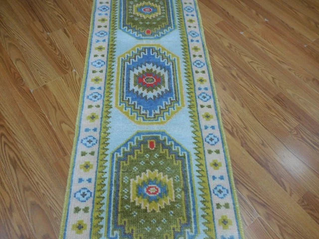 2' x 8' Ft. Contemporary Turkish Bohemian Oushak Hand Knotted Wool Runner / Rug - BR3061