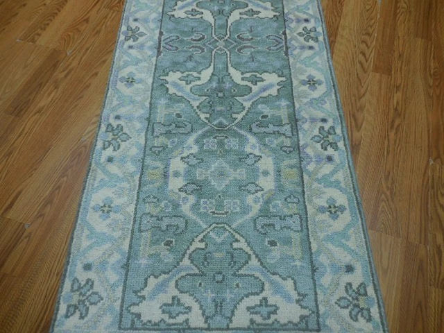 2.5’ x 10' Ft. Contemporary Turkish Oushak Bohemian Hand Knotted Wool Runner / Rug - BR3025