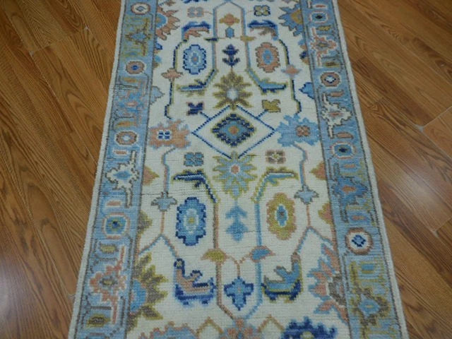 2.6' x 8' Ft. Contemporary Turkish Oushak Bohemian Geometric Hand Knotted Wool Runner – BR3052