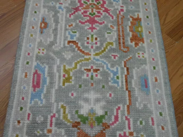 2' x 3' Ft. Turkish Bohemian Oushak Contemporary Hand Knotted Wool Rug - BR469