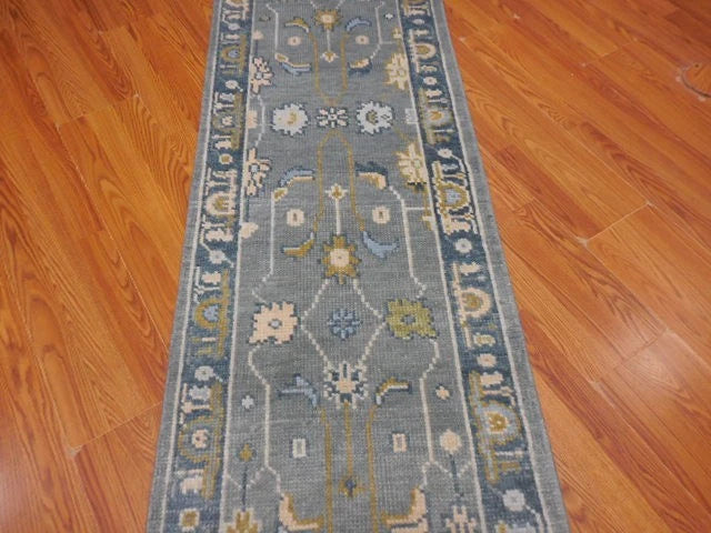2.2’ x 8' Ft. Contemporary Turkish Oushak Bohemian Hand Knotted Wool Runner / Rug - BR3023