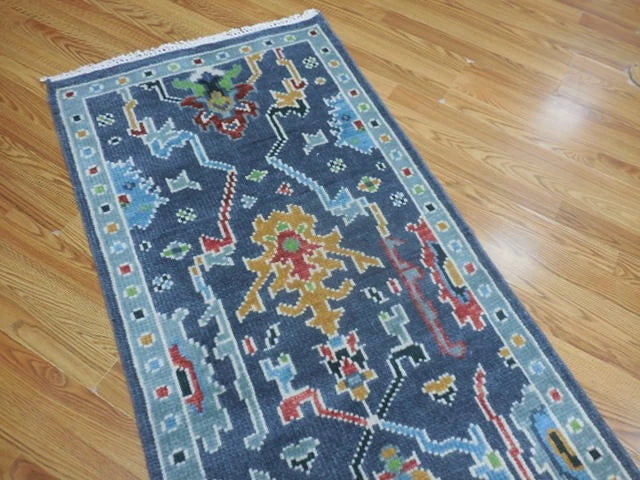 2.7' x 6' Ft. Contemporary Turkish Bohemian Oushak Hand Knotted Wool Runner / Rug - BR3062
