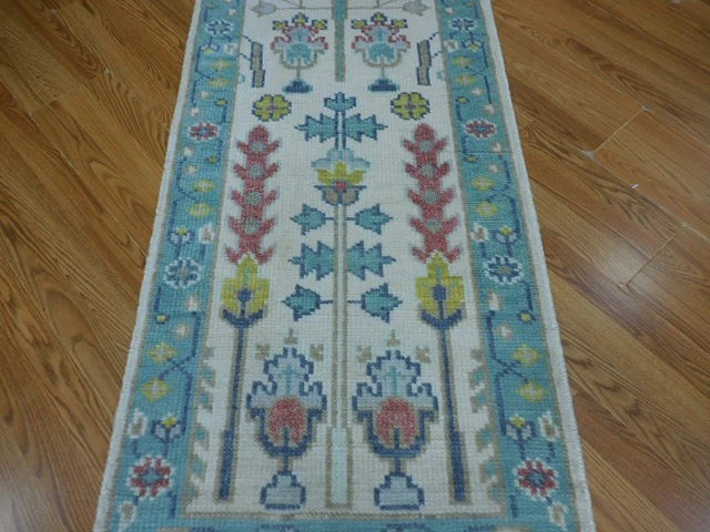 2.5' x 6' Ft. Contemporary Turkish Bohemian Oushak Hand Knotted Wool Runner / Rug - BR3070