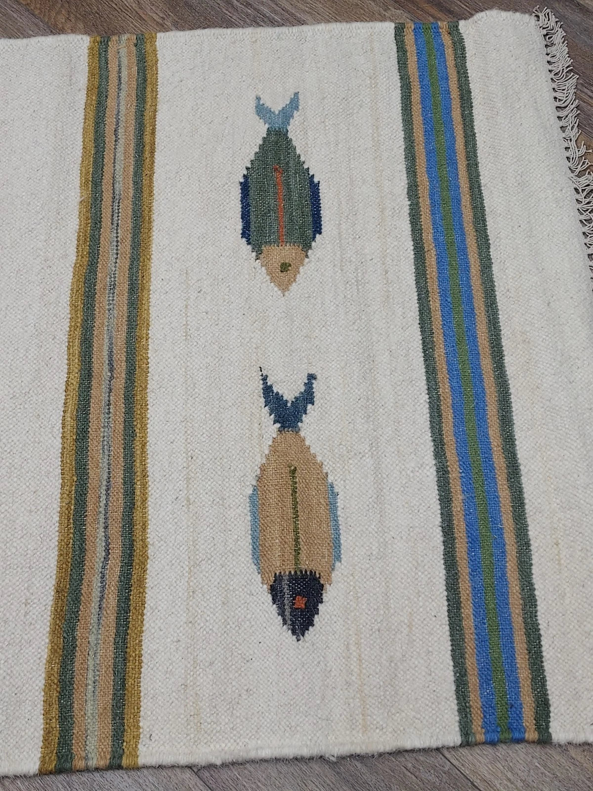 3' x 5' Ft. Fun Colorful Fish Design Turkish Oushak Kilim Hand Knotted Wool Area Rug – BR3048